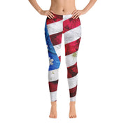 Floral USA Flag Leggings